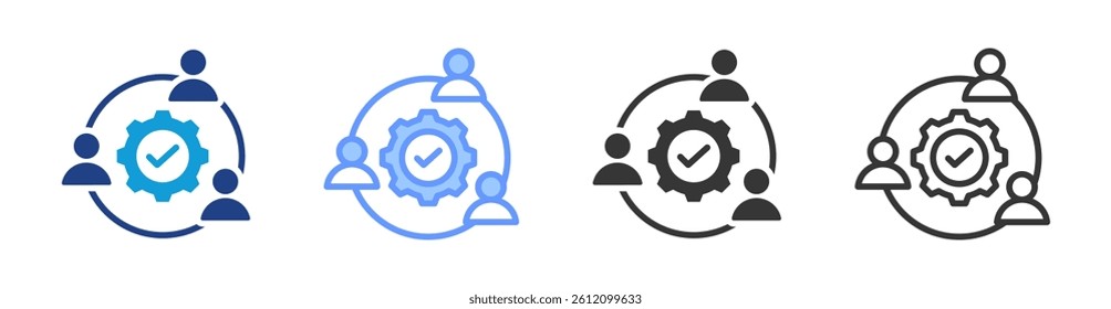 Collaboration icon set multiple style collection