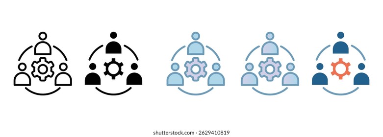 Colaboração Ícone Definir Coleção de Vários Estilos