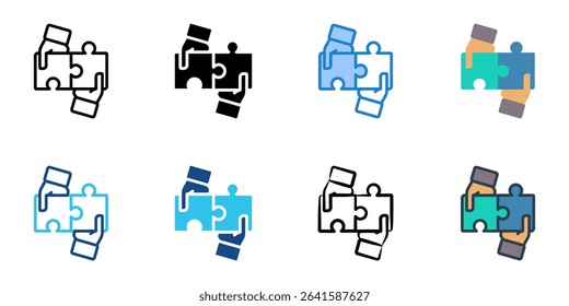 Collaboration icon set multiple style collection 

