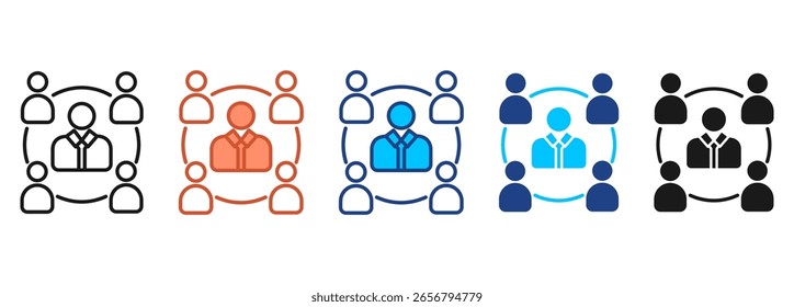 Colaboração Ícone Definir Coleção de Vários Estilos