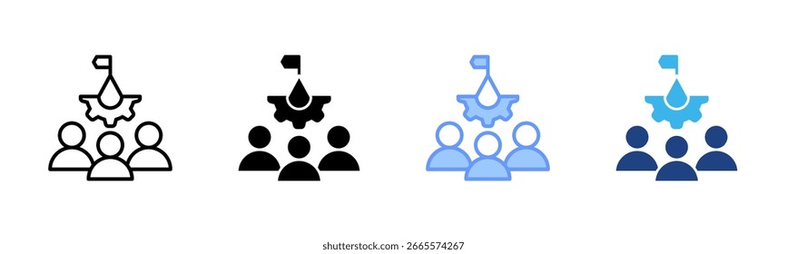 Conjunto de iconos de colaboración colección de estilos múltiples