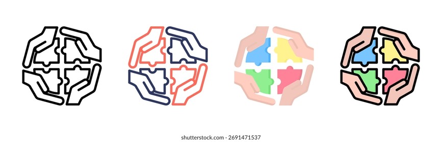 Collaboration Icon Set Multiple Style Collection