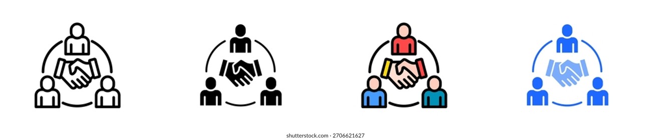 Collaboration Icon Set Multiple Style Collection