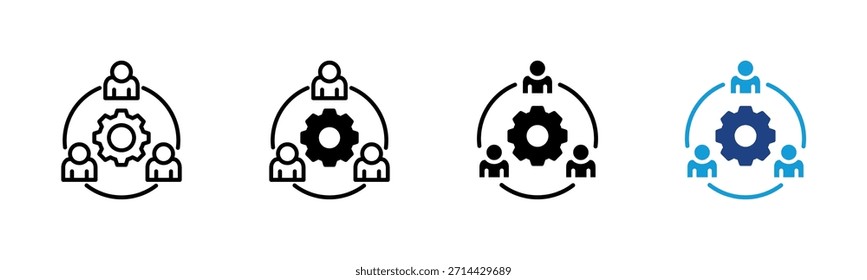 Conjunto de iconos de colaboración colección de estilos múltiples