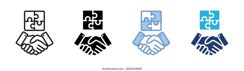 Collaboration icon set multiple style collection