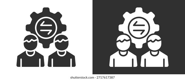 Collaboration Icon Set Vector Collection Isolated In Black And White