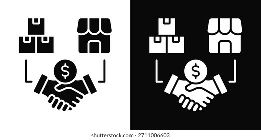Kollaboration Symbol Set weißer und schwarzer Hintergrundstil