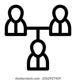 Collaboration icon with simple and line style