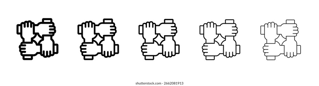 Ícone de colaboração Conceito de símbolo para web design.ícone de vetor de linha simples. ilustração de logotipo.