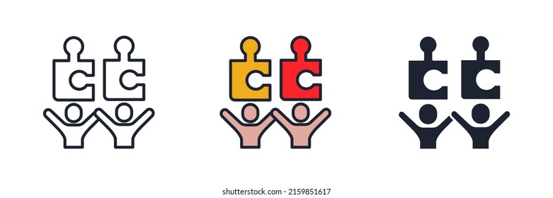 plantilla de símbolo de icono de colaboración para gráfico y colección de diseño web ilustración vectorial