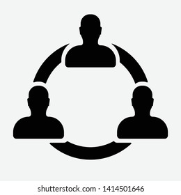 Collaboration icon, team work, meeting, vector illustration.