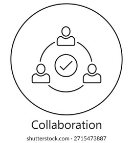 Ícono de colaboración, Colaboración de Equipo, Trabajar juntos, Cooperación de grupo, Esfuerzo compartido, Vector
