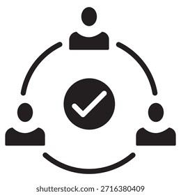 Ícono de colaboración, Colaboración de Equipo, Trabajar juntos, Cooperación de grupo, Esfuerzo compartido, Vector