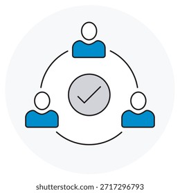 Ícono de colaboración, Colaboración de Equipo, Trabajar juntos, Cooperación de grupo, Esfuerzo compartido, Vector