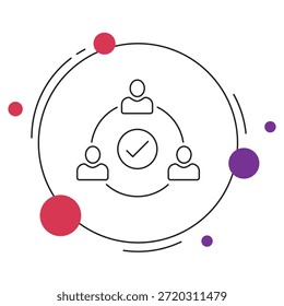 Ícone de colaboração, colaboração em equipe, trabalho em conjunto, cooperação em grupo, esforço compartilhado, vetor