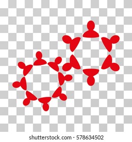 Collaboration icon. Vector illustration style is flat iconic symbol, red color, transparent background. Designed for web and software interfaces.