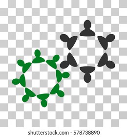 Collaboration icon. Vector illustration style is flat iconic bicolor symbol, green and gray colors, transparent background. Designed for web and software interfaces.