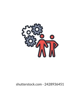Icono de colaboración. vector.Trazo editable.signo de estilo lineal para el uso de diseño web,logo.Ilustración de símbolo.