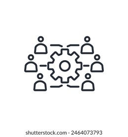 Collaboration-Symbol. Vektorgrafik.Editable stroke.linear style sign for use-Webdesign, logo.Symbol Illustration.