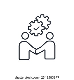 collaboration icon. vector.Editable stroke.linear style sign for use web design,logo.Symbol illustration.
