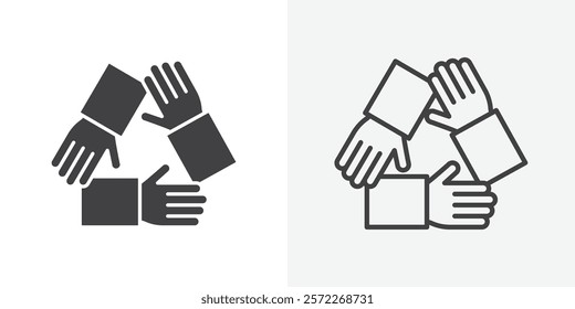 Collaboration icons. flat and line style set