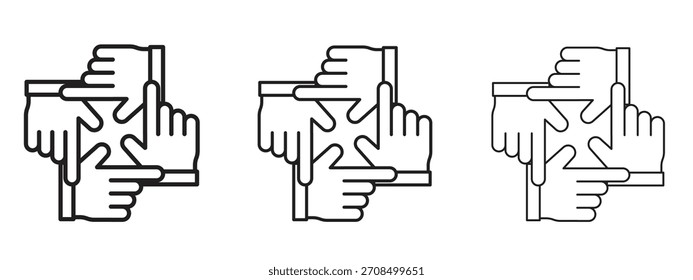 Collaboration icons. Pixel perfect vector icon collection