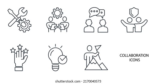 Collaboration icons  symbol vector elements for infographic web