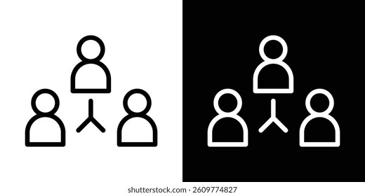 Collaboration icons vector set in stroke line style