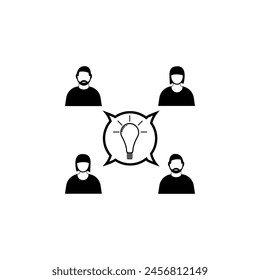 Collaboration Idea flat vector icon. Simple solid symbol isolated on white background. Collaboration Idea sign design template for web and mobile UI element