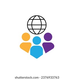 collaboration idea icon line  vector
