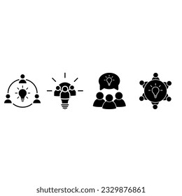 Collaboration idea icon vector set. entrepreneurship illustration sign collection. collaborate symbol.