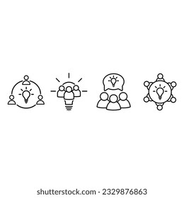 Collaboration idea icon vector set. entrepreneurship illustration sign collection. collaborate symbol.