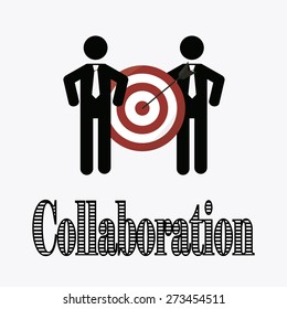 collaboration illustration over white color background