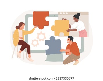 Collaboration isolated concept vector illustration. Business partnership, collaboration project, corporate website, menu tab, work together, available project, user experience vector concept.