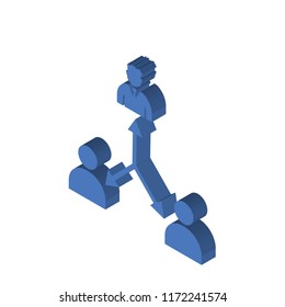 Collaboration isometric left top view 3D icon