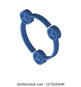 Collaboration isometric left top view 3D icon