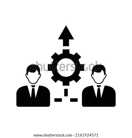 Collaboration, joint, venture icon. Black vector graphics.