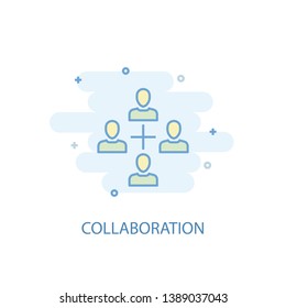 collaboration line concept. Simple line icon, colored illustration. collaboration symbol flat design. Can be used for UI/UX