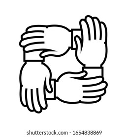 Collaboration line icon, concept sign, outline vector illustration, linear symbol.
