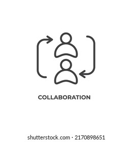 icono de línea de colaboración. signo de estilo lineal para concepto móvil y diseño web. Icono de vector de contorno. Símbolo, ilustración del logotipo. Gráficos vectoriales