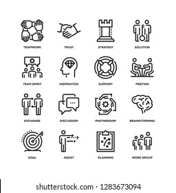 COLLABORATION LINE ICON SET