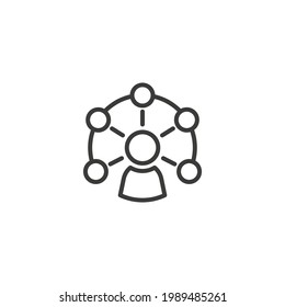 Collaboration line icon. Simple outline icon. Communication, partnership, research, group, alliance, business, team concept. Vector illustration isolated on white background. Thin stroke EPS 10.