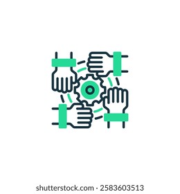 Collaboration line icon. Universal creative premium symbol. Vector sign icon logo template. Vector illustration