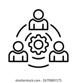 Icono de línea de colaboración Ilustración vectorial
