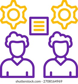 Línea de colaboración Diseño de íconos de Vector de dos colores