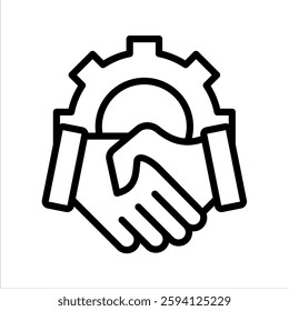 Collaboration Line Vector Illustration On White Background.