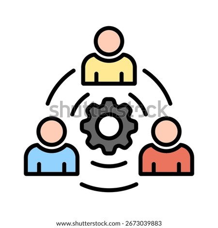 Collaboration lineal color icon vector illustration