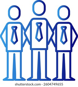 Collaboration meeting icon with blue gradient outline style. trust, office, idea, collaborate, puzzle, connect, recruitment. Vector Illustration