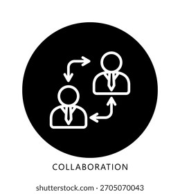 Icono de la mini ilustración de la colaboración. Uso Para El Concepto Moderno, Impresión, Ui, Ux Kit, Web Y Desarrollo De App. Vector Relacionado Con Finanzas De Negocios, Administración Y Más