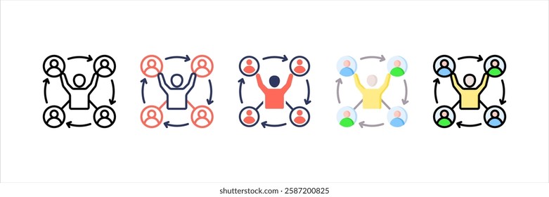 Collaboration Multi Style Icon Set
